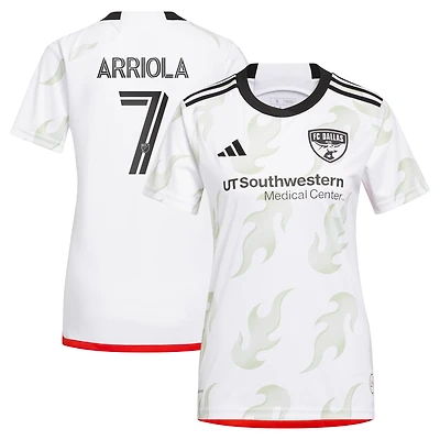 Women's adidas Paul Arriola White FC Dallas 2023 Burn Baby Replica Player Jersey