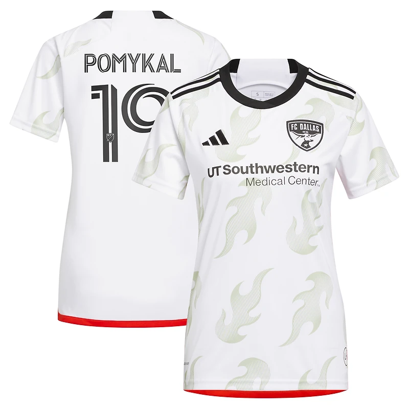 Maillot Adidas Paxton Pomykal Blanc FC Dallas 2023 Burn Baby Replica Player pour femme