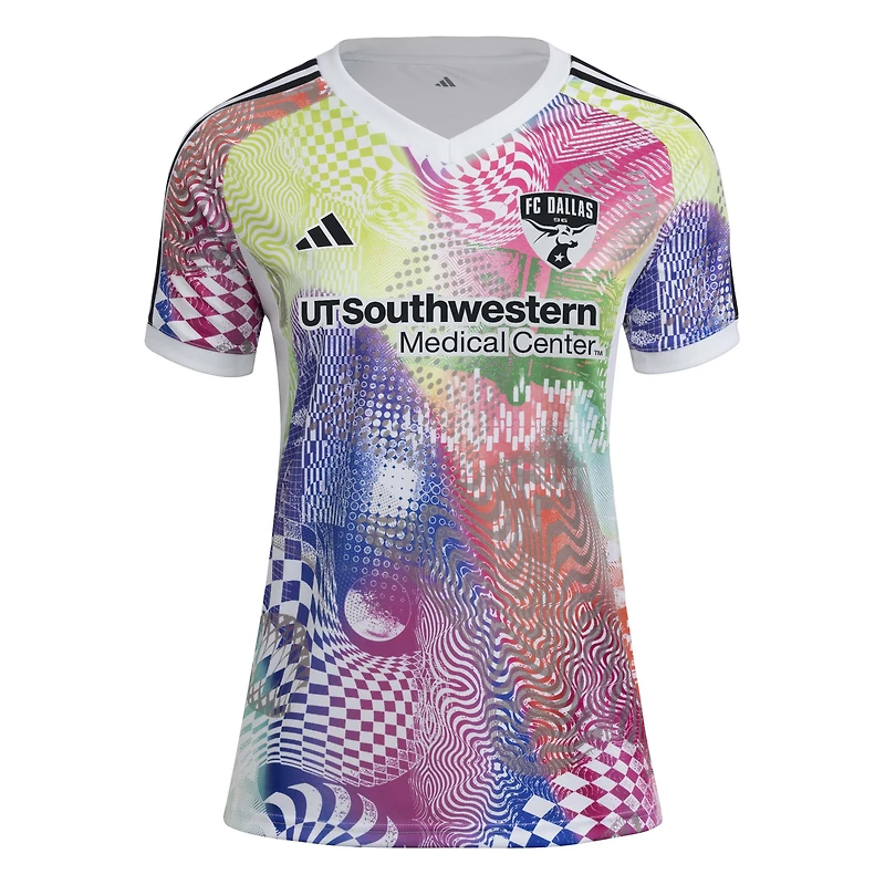 Women's adidas White FC Dallas 2025 Pride Pre-Match Top