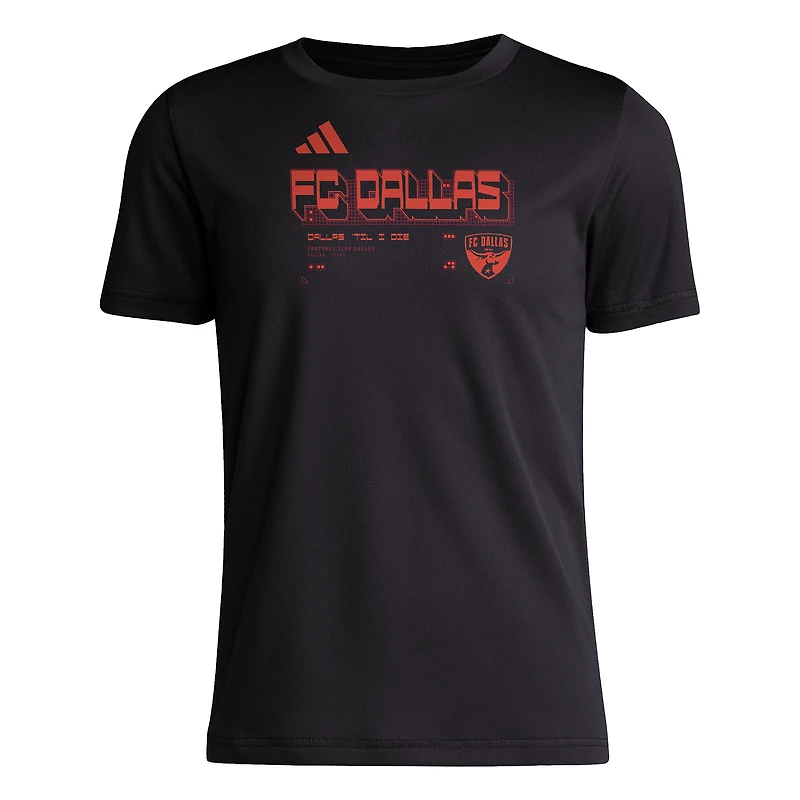 Youth adidas  Black FC Dallas 2026 Anthem AEROREADY Pregame T-Shirt