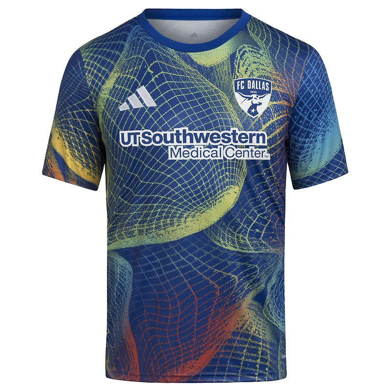 Haut d'avant-match adidas bleu FC Dallas 2025 United We Play AEROREADY pour jeunes