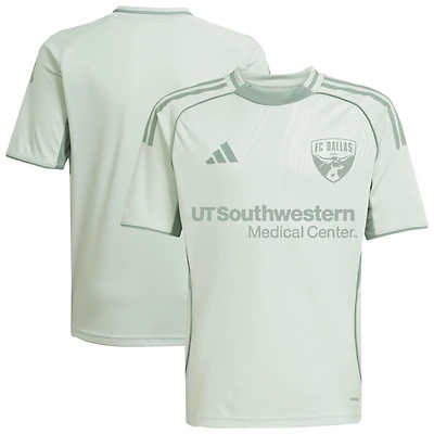 Maillot d'avant-match adidas FC Dallas 2025 One Planet vert clair pour enfant