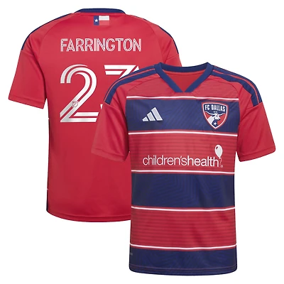 Maillot réplique adidas Logan Farrington rouge FC Dallas 2026 DNA pour enfant