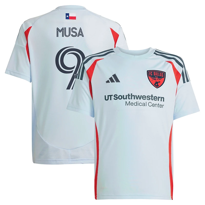 Youth adidas Petar Musa Light Blue FC Dallas 2025 The Inferno Kit Replica Player Jersey