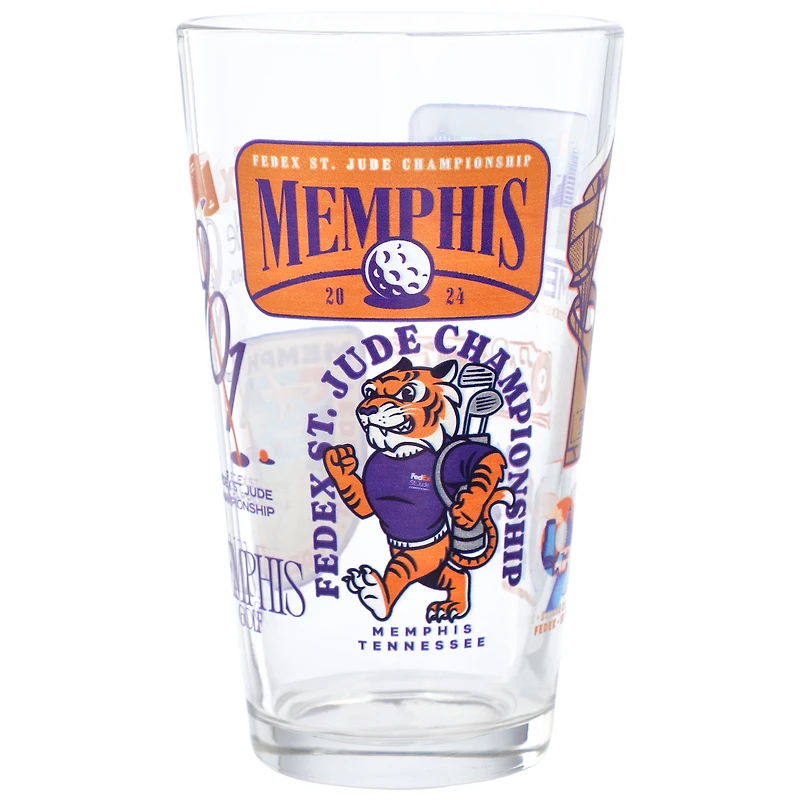 Championnat FedEx St. Jude 2024 16oz. Verre à pinte à disperser