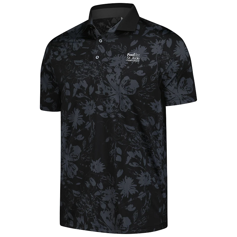 Men's Puma  Black FedEx St. Jude Championship MATTR Rose Polo