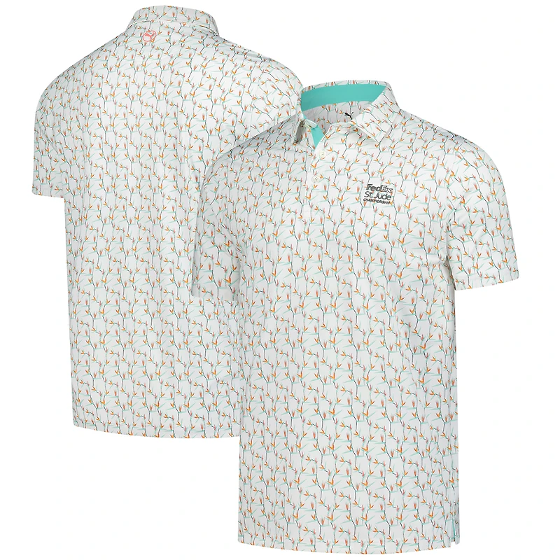 Polo Puma blanc FedEx St. Jude Championship MATTR Paradise pour homme