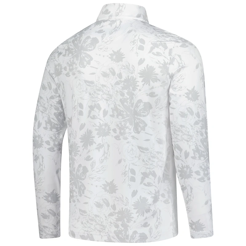 Pull zippé quart de tour Puma blanc FedEx St. Jude Championship Pure 2.0 Rose pour homme