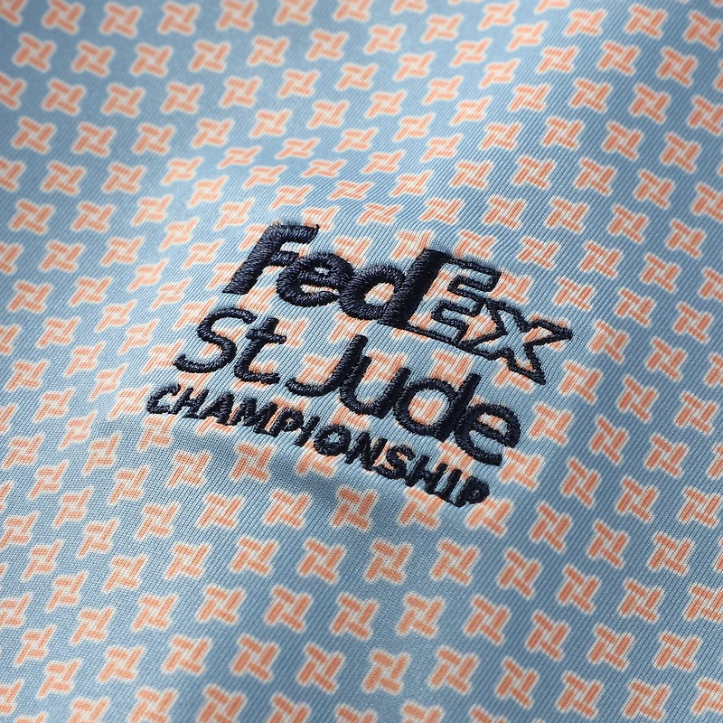 Polo FootJoy bleu FedEx St. Jude Championship ProDry à motif pied-de-poule Geo Lisle pour homme