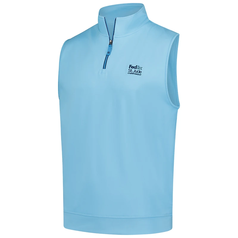 Men's FootJoy Light Blue FedEx St. Jude Championship Approach Quarter-Zip Vest