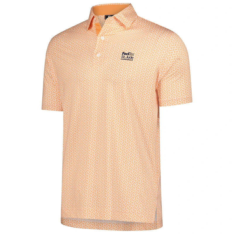 Polo FootJoy orange FedEx St. Jude Championship ProDry en fil d'Écosse imprimé agrumes pour homme