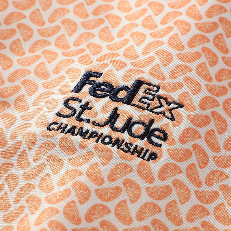 Polo FootJoy orange FedEx St. Jude Championship ProDry en fil d'Écosse imprimé agrumes pour homme