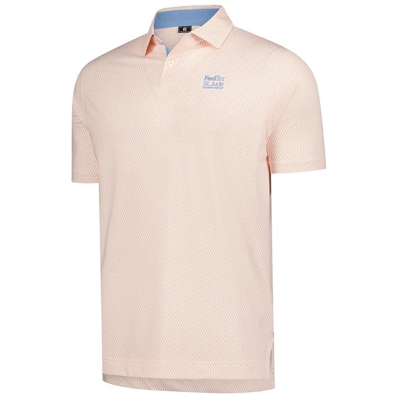 Polo FootJoy orange FedEx St. Jude Championship ProDry en fil d'Écosse à imprimé treillis pour homme