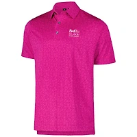 Polo FootJoy rose FedEx St. Jude Championship en fil d'Écosse peint à fleurs ProDry pour hommes