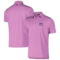 Polo FootJoy rose FedEx St. Jude Championship ProDry Performance Lisle Feeder Stripe pour hommes