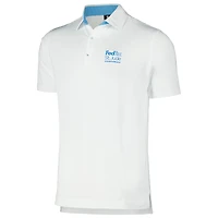 Polo en fil d'Écosse FootJoy blanc FedEx St. Jude Championship à micro rayures pour hommes