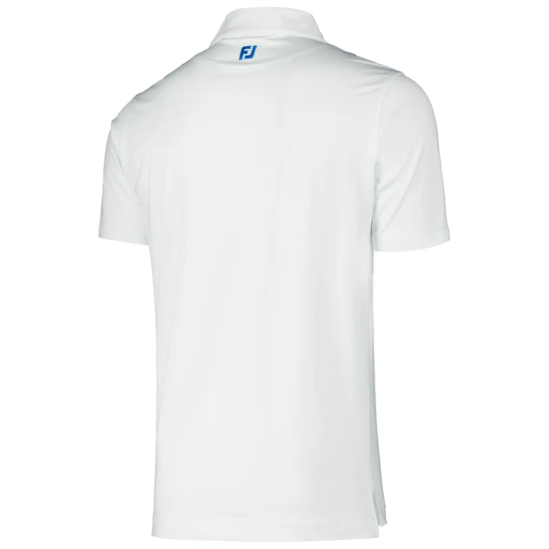 Polo en fil d'Écosse FootJoy blanc FedEx St. Jude Championship à micro rayures pour hommes