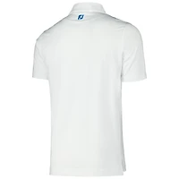 Polo en fil d'Écosse FootJoy blanc FedEx St. Jude Championship à micro rayures pour hommes