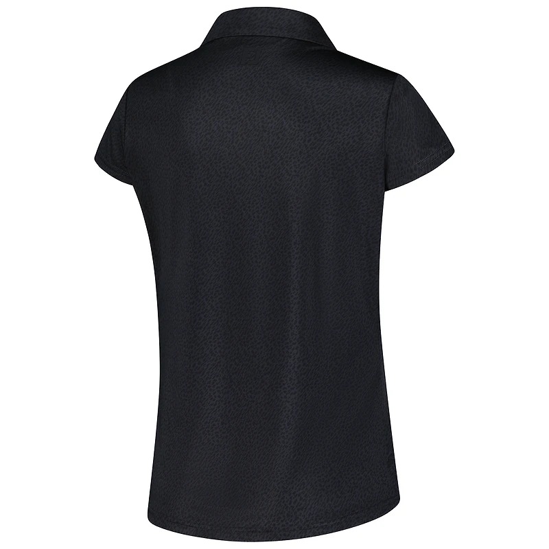 Women's FootJoy Black FedEx St. Jude Championship Printed Cap Sleeve Polo