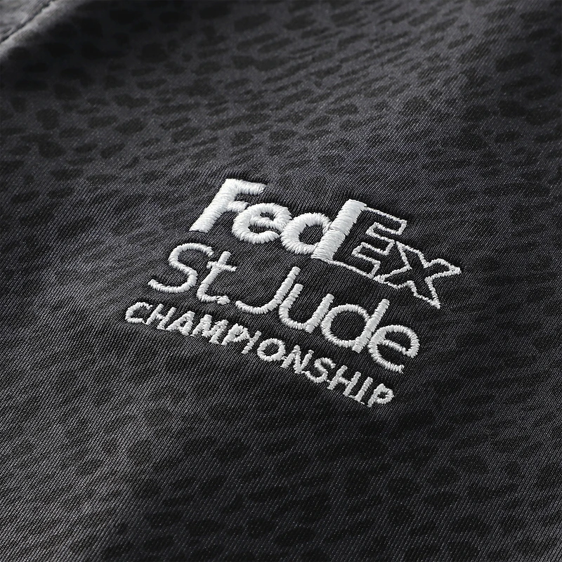 Polo à manches courtes imprimé FedEx St. Jude Championship noir FootJoy pour femme