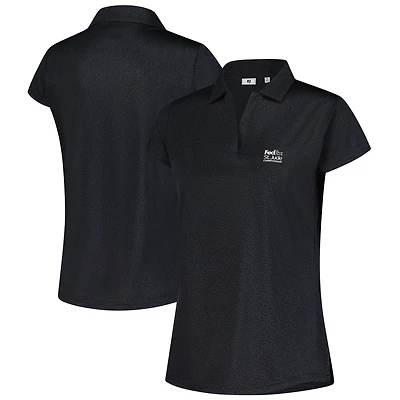 Women's FootJoy  Black FedEx St. Jude Championship Printed Cap Sleeve Polo