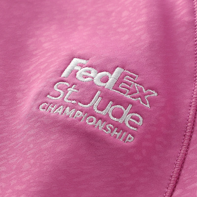 Women's FootJoy  Pink FedEx St. Jude Championship Embossed Raglan ProDry Quarter-Zip Pullover