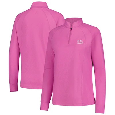 Pull-over rose FedEx St. Jude Championship en relief Raglan ProDry à quart de zip pour femme FootJoy