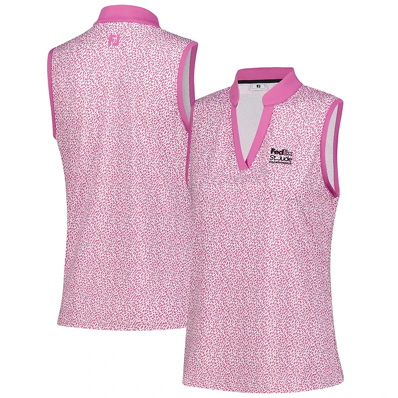 Women's FootJoy Purple FedEx St. Jude Championship ProDry Printed Sleeveless Polo