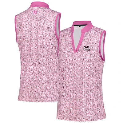 Women's FootJoy Purple FedEx St. Jude Championship ProDry Printed Sleeveless Polo