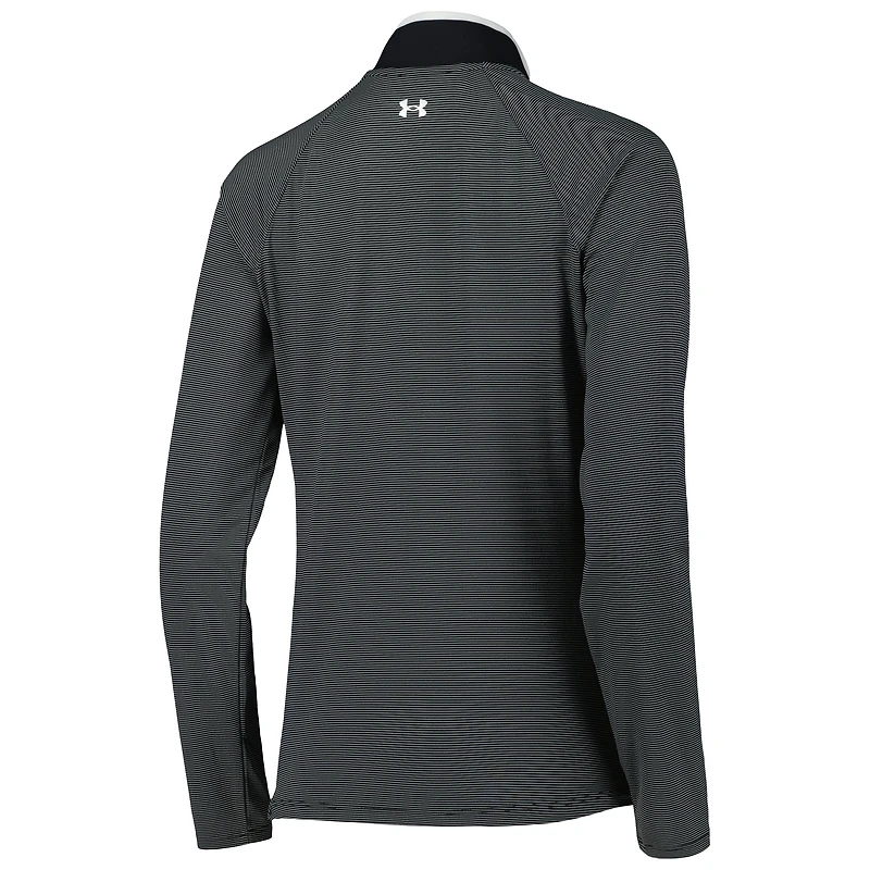 Women's Under Armour Black FedEx St. Jude Championship T2 Green Stripe Raglan Quarter-Zip Top