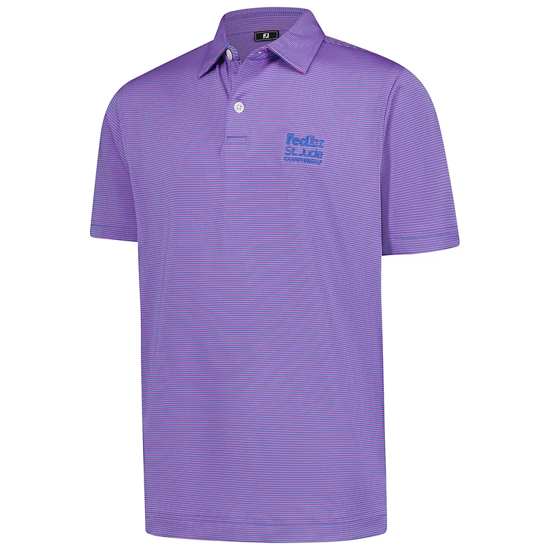 Polo FootJoy violet FedEx St. Jude Championship MicroFeeder Stripe Lisle ProDry pour jeunes