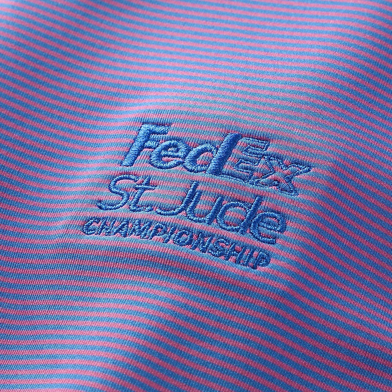 Polo FootJoy violet FedEx St. Jude Championship MicroFeeder Stripe Lisle ProDry pour jeunes