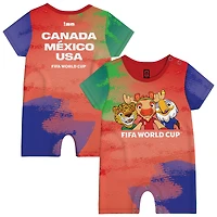 Grenouillère rouge Outerstuff pour bébé, mascotte des États-Unis, du Mexique et Canada, Coupe Monde de la FIFA 2026