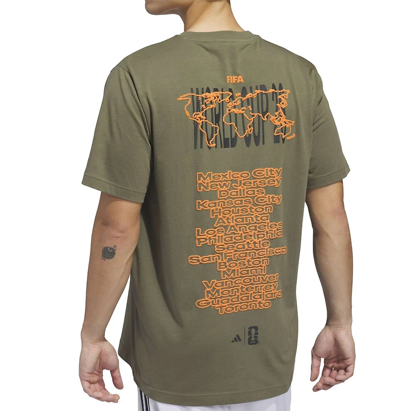 Men's adidas Dark Green 2026 FIFA World Cup Tour T-Shirt