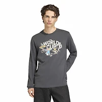 T-shirt à manches longues adidas gris pour homme, mascotte historique de la Coupe du monde FIFA