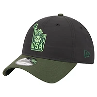 Casquette ajustable New Era 9TWENTY pour homme, noire et olive, motif Statue de la Liberté des États-Unis