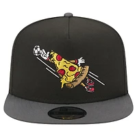 Men's New Era Black Pizza Penalty Kick 9FIFTY A-Frame Snapback Hat