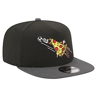 Casquette snapback New Era noire pour homme, motif pizza, penalty kick, modèle 9FIFTY A-Frame