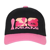 Men's Outerstuff Black/Pink  FIFA World Cup 2026 Miami Host City Pro Snapback Hat