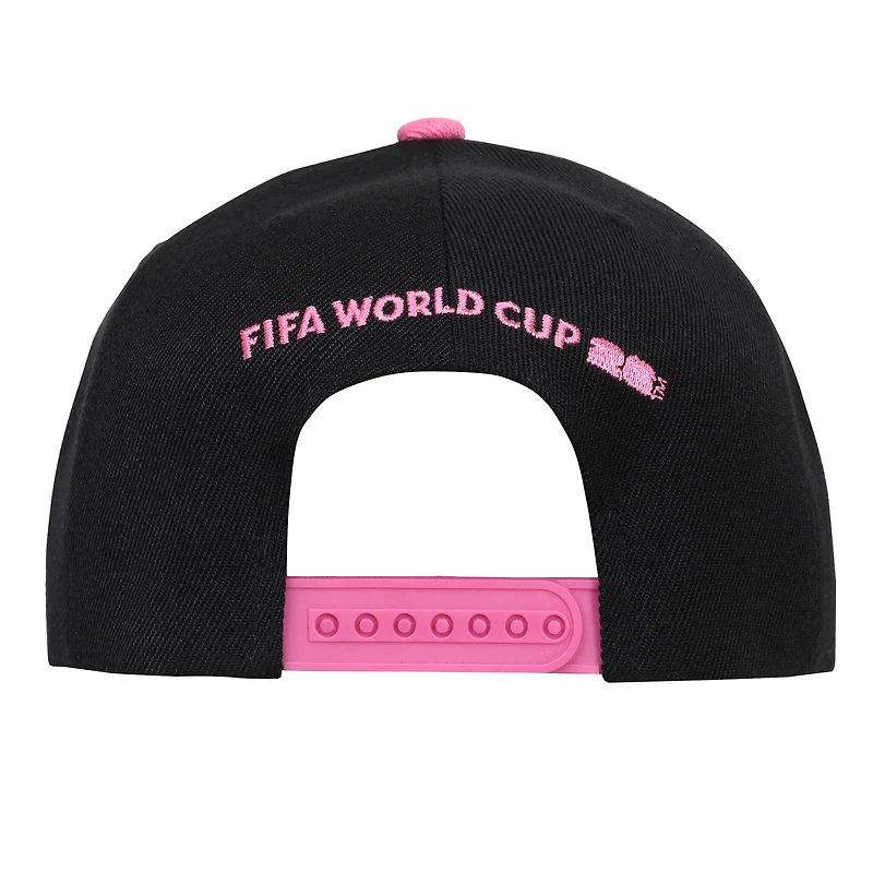 Men's Outerstuff Black/Pink  FIFA World Cup 2026 Miami Host City Pro Snapback Hat