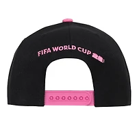 Men's Outerstuff Black/Pink  FIFA World Cup 2026 Miami Host City Pro Snapback Hat