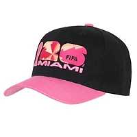 Casquette snapback Outerstuff noire et rose pour homme, édition spéciale Coupe du Monde de la FIFA, Miami, ville hôte 2026