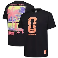 T-shirt oversize noir Outerstuff pour homme, édition spéciale Coupe du Monde de la FIFA 2026 à Los Angeles, ville hôte.