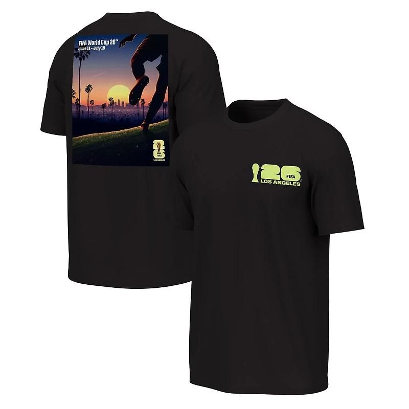 T-shirt blanc Outerstuff pour homme, affiche graphique de la ville hôte Coupe du Monde FIFA 2026 à Kansas City