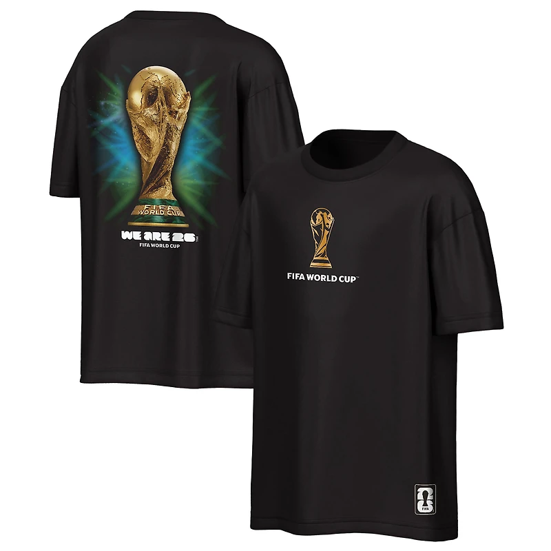 T-shirt oversize noir Outerstuff pour homme, motif trophée de la Coupe du Monde FIFA 2026