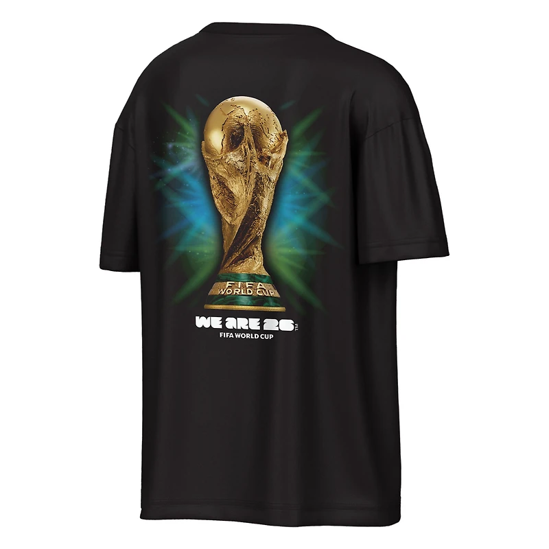 T-shirt oversize noir Outerstuff pour homme, motif trophée de la Coupe du Monde FIFA 2026