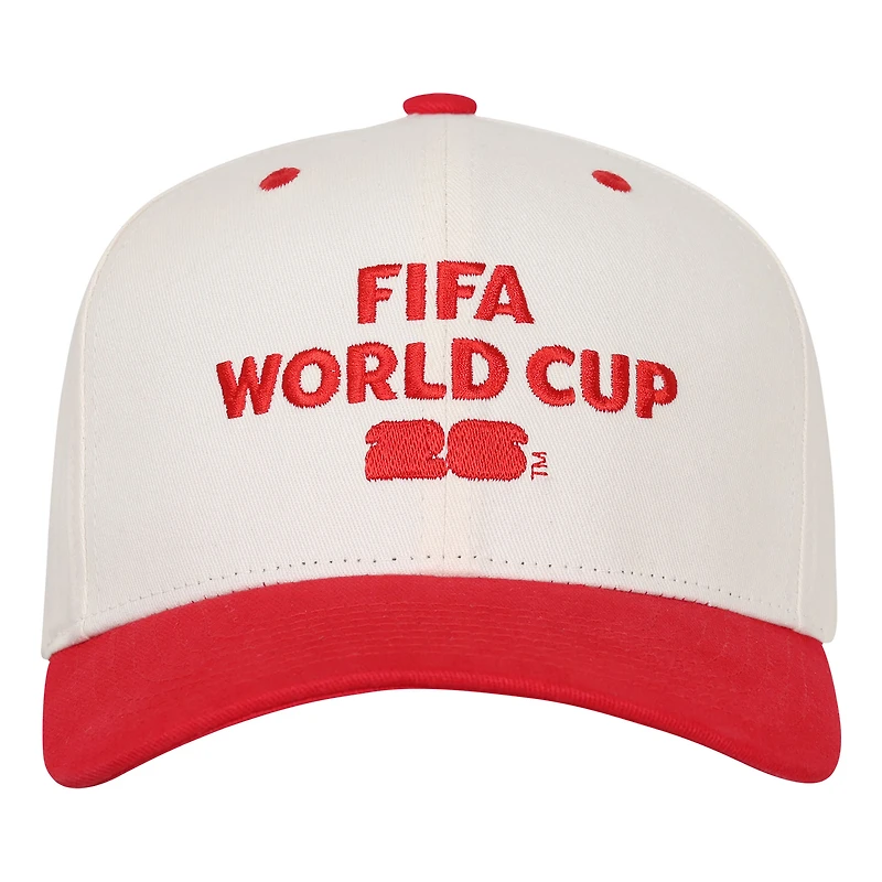 Men's Outerstuff Cream/Red FIFA World Cup 2026 Pro Crown Snapback Hat