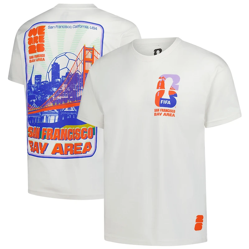 T-shirt surdimensionné Outerstuff pour homme, couleur crème, représentant la ville hôte de Coupe du Monde FIFA 2026 à San Francisco