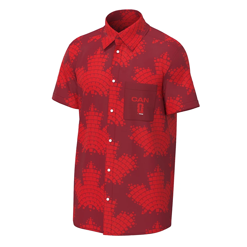 Chemise boutonnée tissée Outerstuff rouge pour homme, Coupe du Monde de la FIFA 2026, Canada, pays hôte