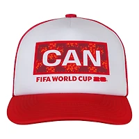 Casquette trucker ajustable en mousse, blanche et rouge, Outerstuff, Coupe du Monde de la FIFA, Canada 2026, pays hôte